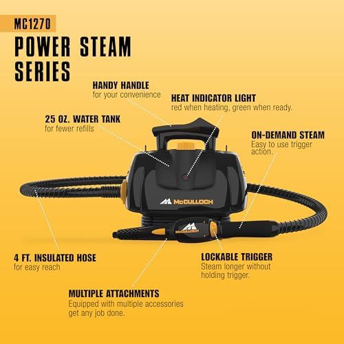 Portable power steam cleaner with accessories — photo 4