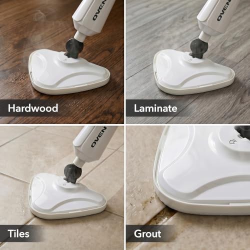White electric steam mop with swivel steering — photo 5