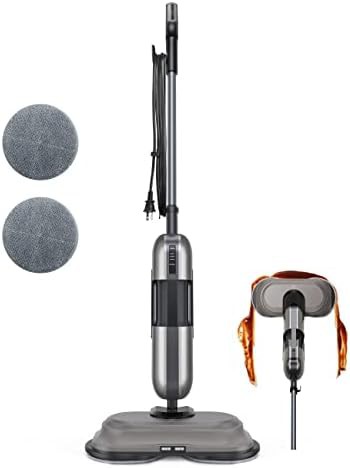 Electric spin scrub steam mop