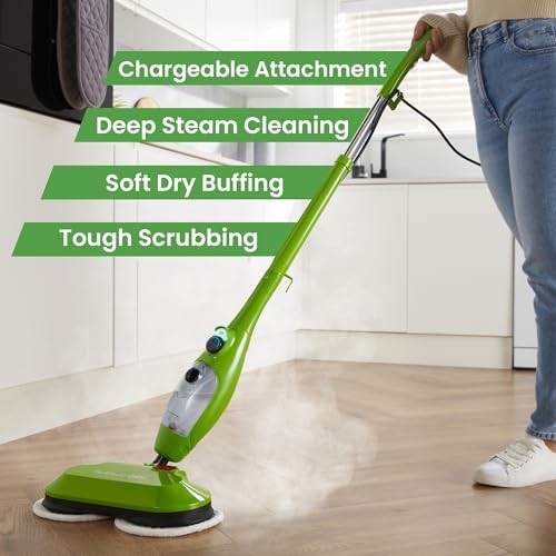 Dual buff steam mop with washable scrub pads — photo 3