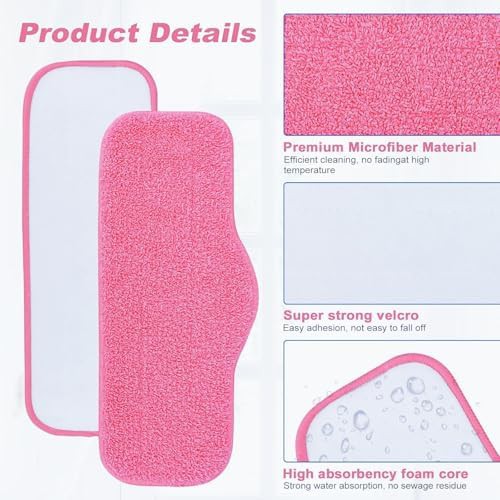 Pink microfiber mop pad refills — photo 4