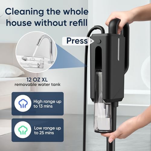 Black six in one garment steamer mop — photo 3