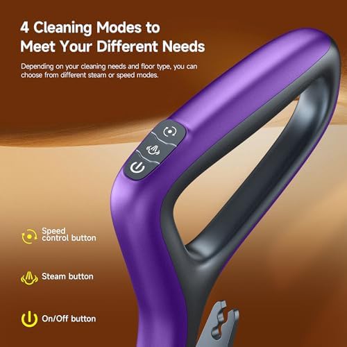 Black and Purple Dual Scrubbing Steam Mop — photo 3