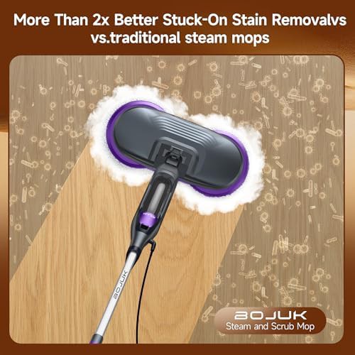 Black and Purple Dual Scrubbing Steam Mop — photo 4