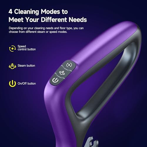 Black and Purple Dual Scrubbing Steam Mop — photo 5