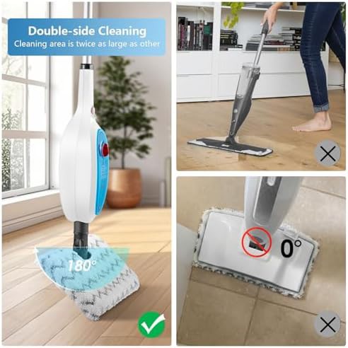 Blue 12-in-1 steam mop with double-sided pads — photo 4