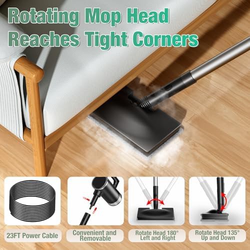 Detachable handheld steam mop with eleven tools — photo 5