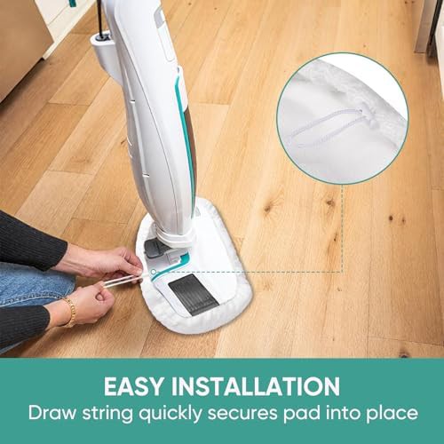 White microfiber washable steam mop pads — photo 4