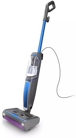 Navy blue steam pickup and scrub mop