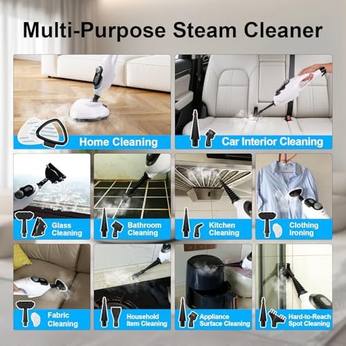 White eleven-in-one adjustable steam mop — photo 5
