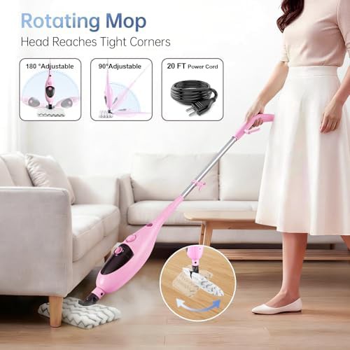 White fast heating 12-in-1 steam mop — photo 3