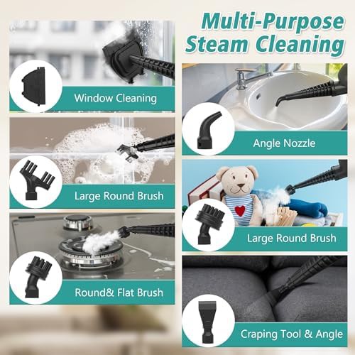 White and green handheld floor steamer — photo 5