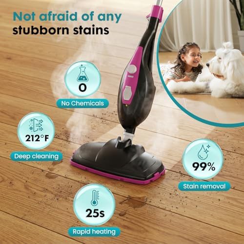 Black and pink multipurpose steam cleaner — photo 3