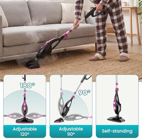Black and pink multipurpose steam cleaner — photo 4