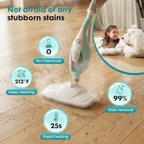White and green fast heating steamer — photo 3