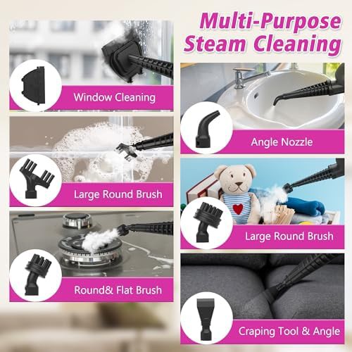 Pink lightweight all-in-one steam mop — photo 4