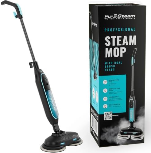Dual scrubbing head mop with LED lights