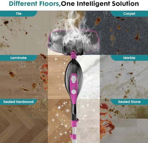 Detachable steam mop with swivel steering — photo 3