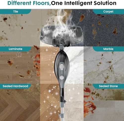 Floor steamer mop with swivel head — photo 3