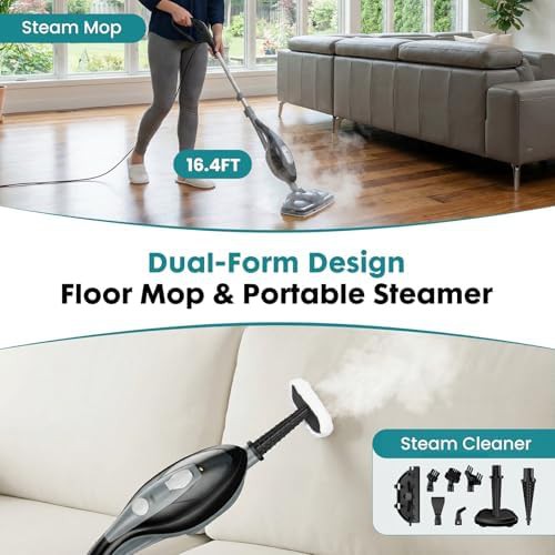 Floor steamer mop with swivel head — photo 4