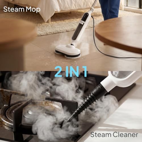 Scrubbing steam mop with rotating pads — photo 4