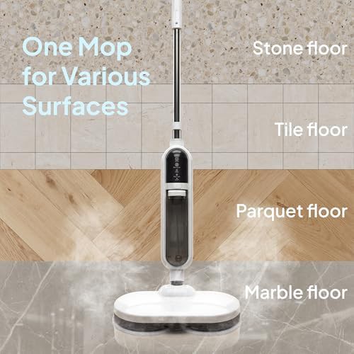Scrubbing steam mop with rotating pads — photo 5