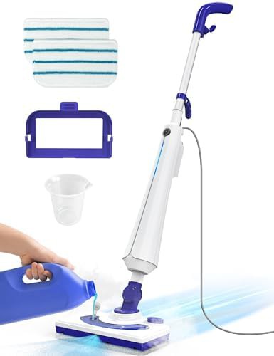 Professional floor steamer with detergent chamber