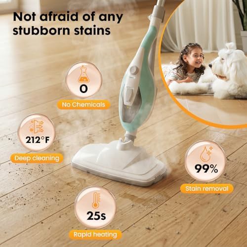 Detachable handheld steam mop for floors — photo 3