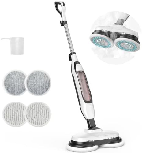 All in one scrubbing floor steamer