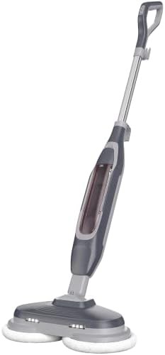 Adjustable spin scrubber for hardwood