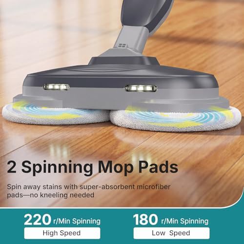 Rotating scrub pad steamer with LED lights — photo 4
