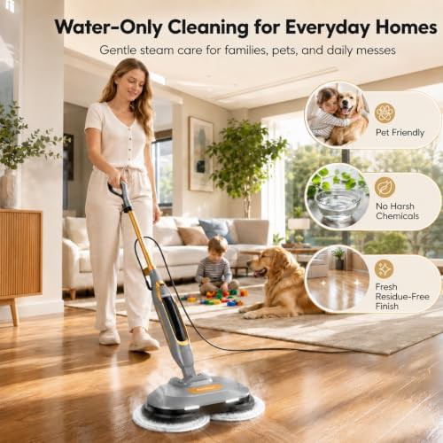 Dual rotating pad steam and scrub mop — photo 3