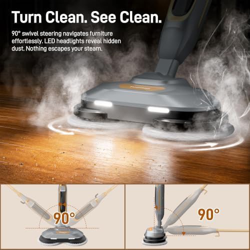 Dual rotating pad steam and scrub mop — photo 4