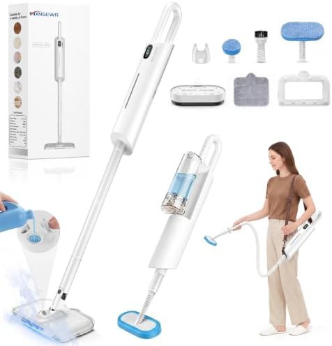 White thirteen in one detachable steam mop