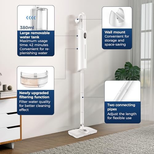 White thirteen in one detachable steam mop — photo 5
