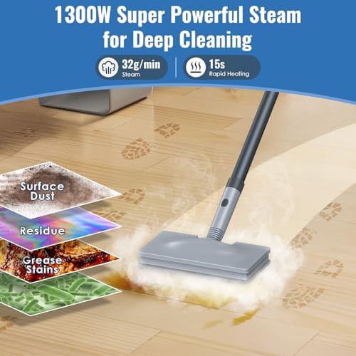 Detachable handheld multipurpose floor steamer — photo 3