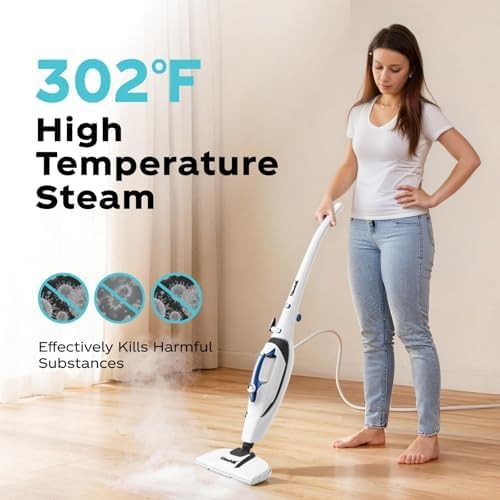 Blue and white detachable handheld steamer — photo 3