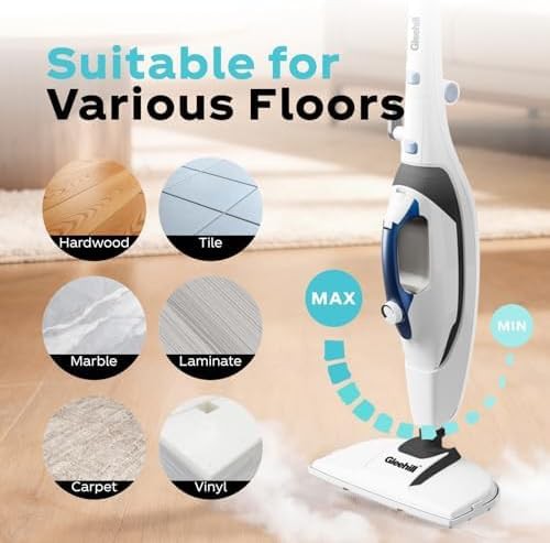 Blue and white detachable handheld steamer — photo 4