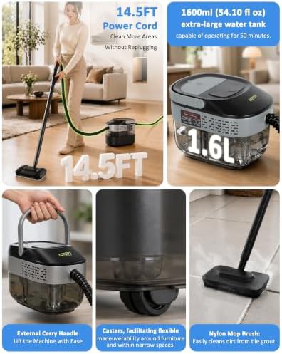 Fast Heating Steam Mop with Large Water Tank — photo 5